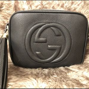 Black Faux Leather Crossbody Bag